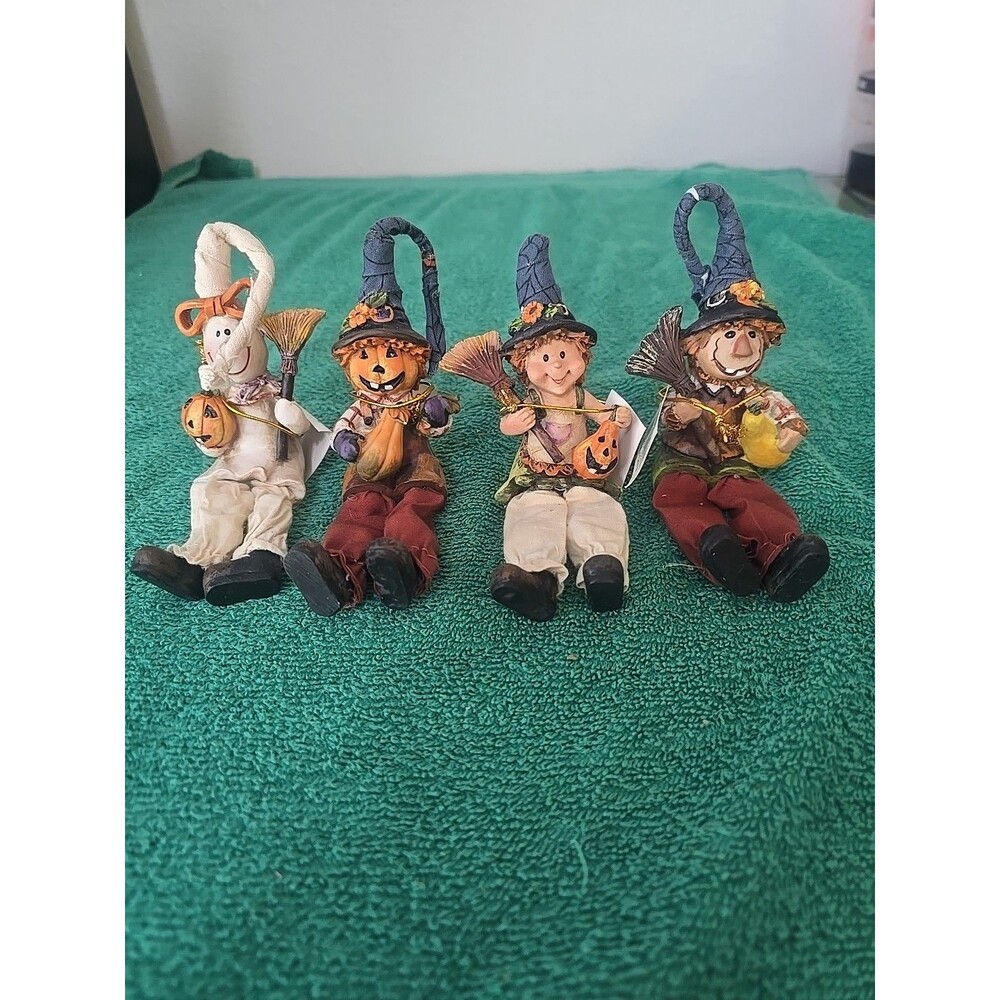 Set Of Four 5.5" Halloween Fall Decor Shelf Sitters